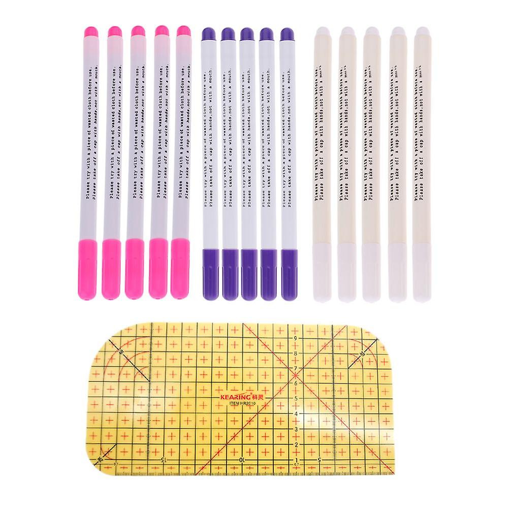 Diy Patchwork Hot Ironing Check Ruler Sewing Tools And 15 Water Soluble Pen