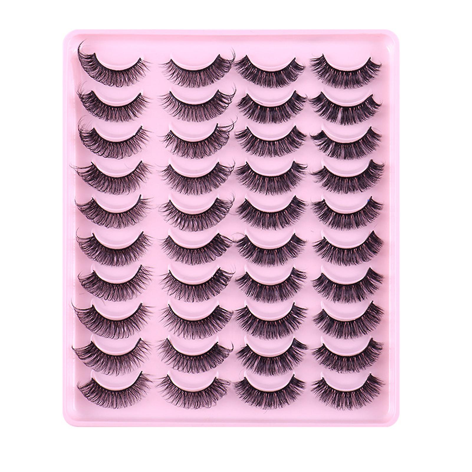 20 Pairs False Eyelashes Kit Multilayered Bushy Russian Dd Curl Lashes Eye Makeup Accessory