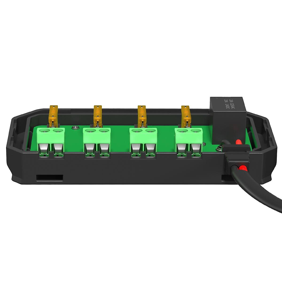 Boîte à Fusibles Et Relais 4 Voies 12V 20A Avec LED - Pour Voiture Moto Camion RV EV