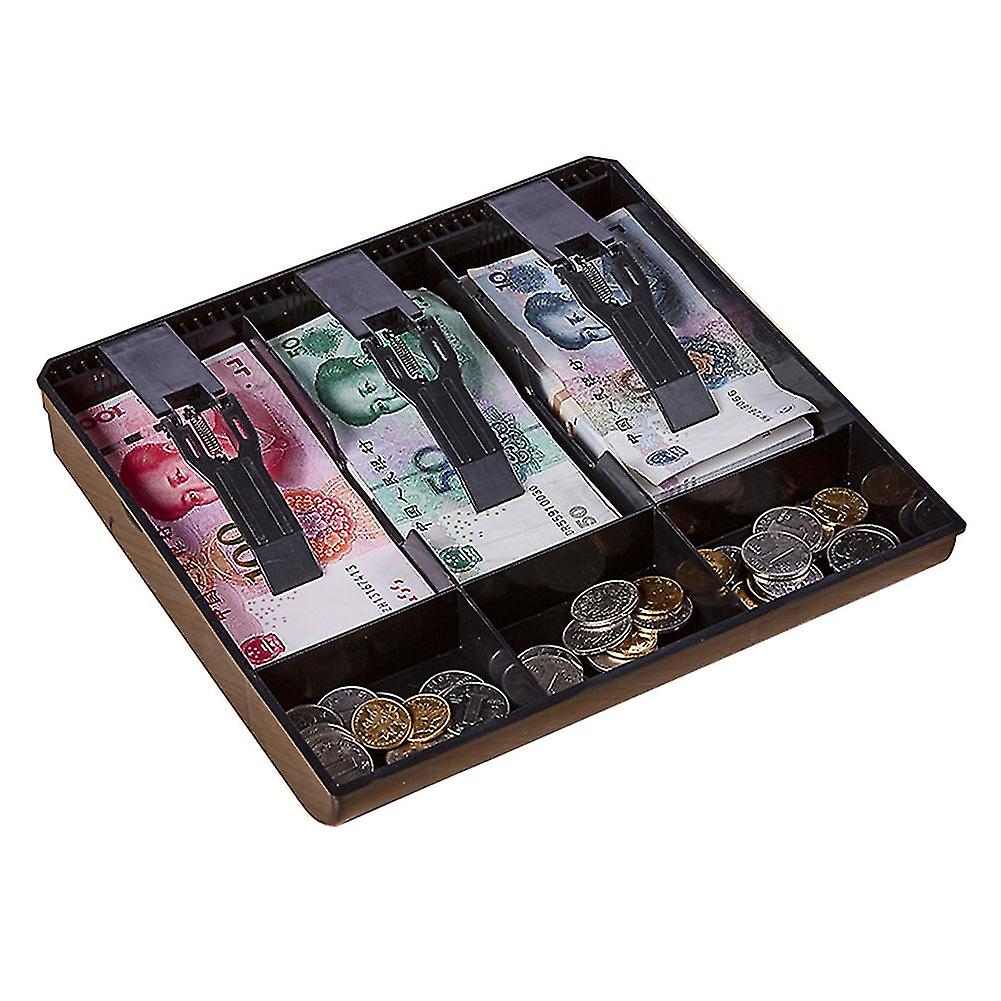 3 Grid Money Cash Coin Register Cashier Box Insert Tray Storage Drawer Organizer