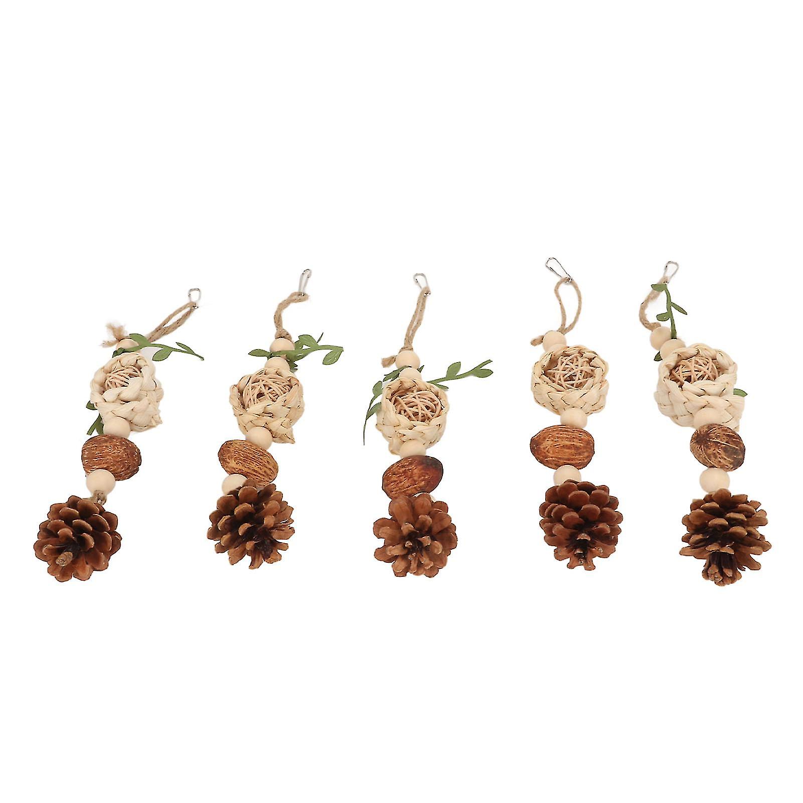 5PCS Parrot Chewing String Toy Relieve Boredom Bite Resistant Bird Bite Toy for Small Medium Parrots Rattan Ball Model 