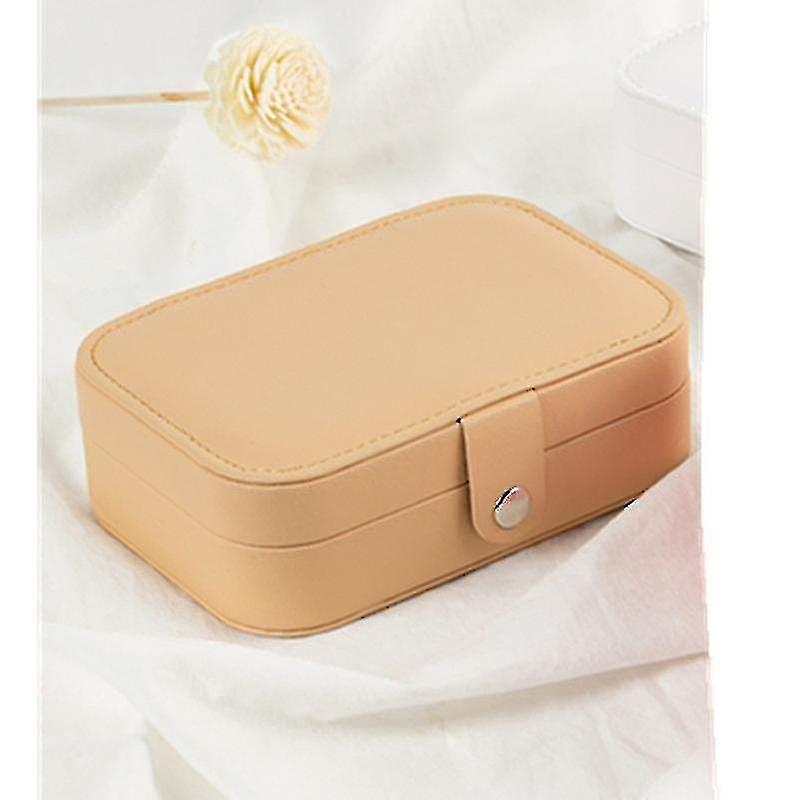 Draagbare juwelendoos Sieraden Organizer Display Reizen Sieraden Case Dozen Knop Lederen Opslag Rits Juweliers Joyero