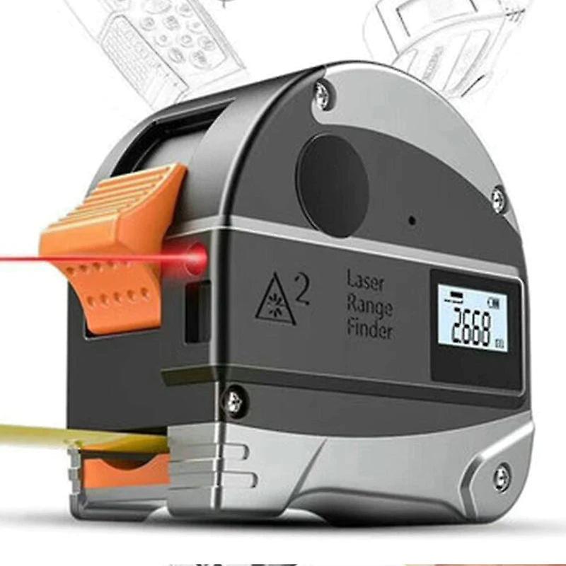 40M Laser Measuring Tape Retractable Digital Electronic Roulette Stainless Tape Measure Multi Angle Measuring Tool