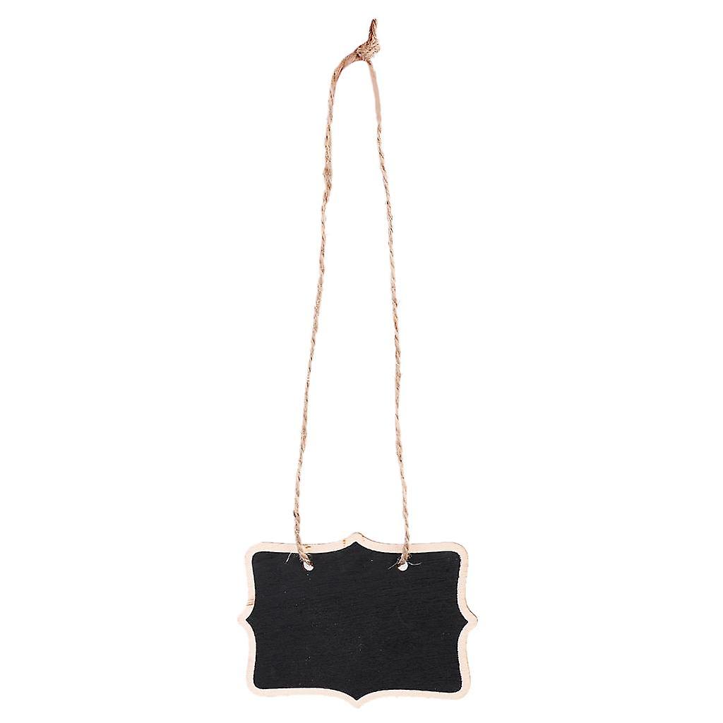 12pcs Mini Wooden Blackboard Chalkboard Hanging Rectangle Message Board