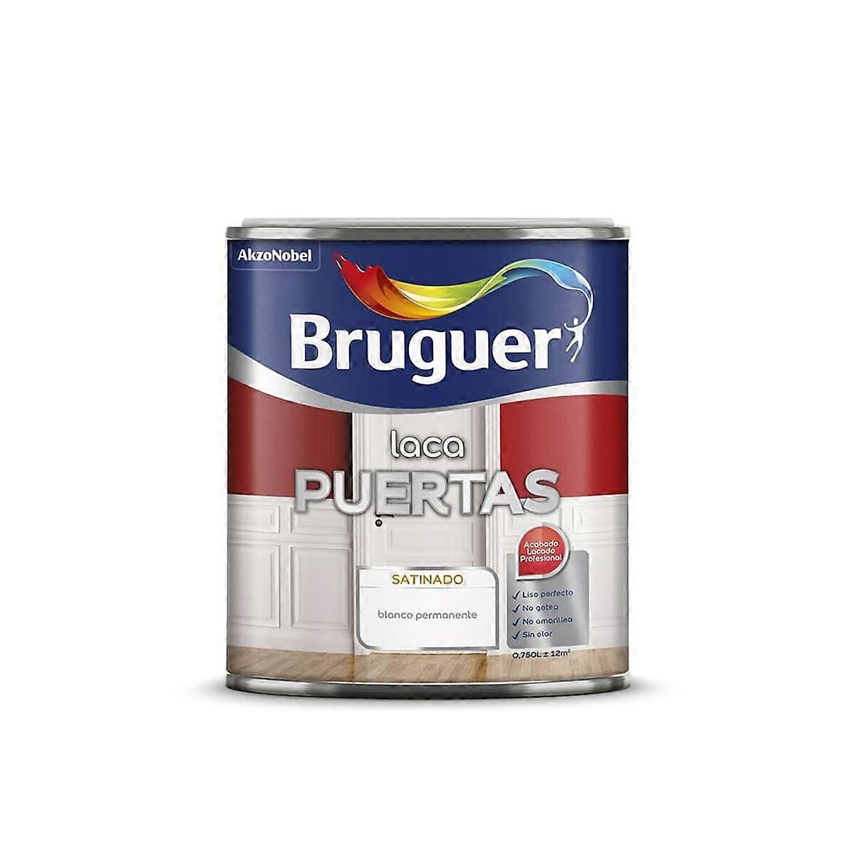 Email Bruguer 5297934 Portes Laque Permanent White 750 ml finition satinée