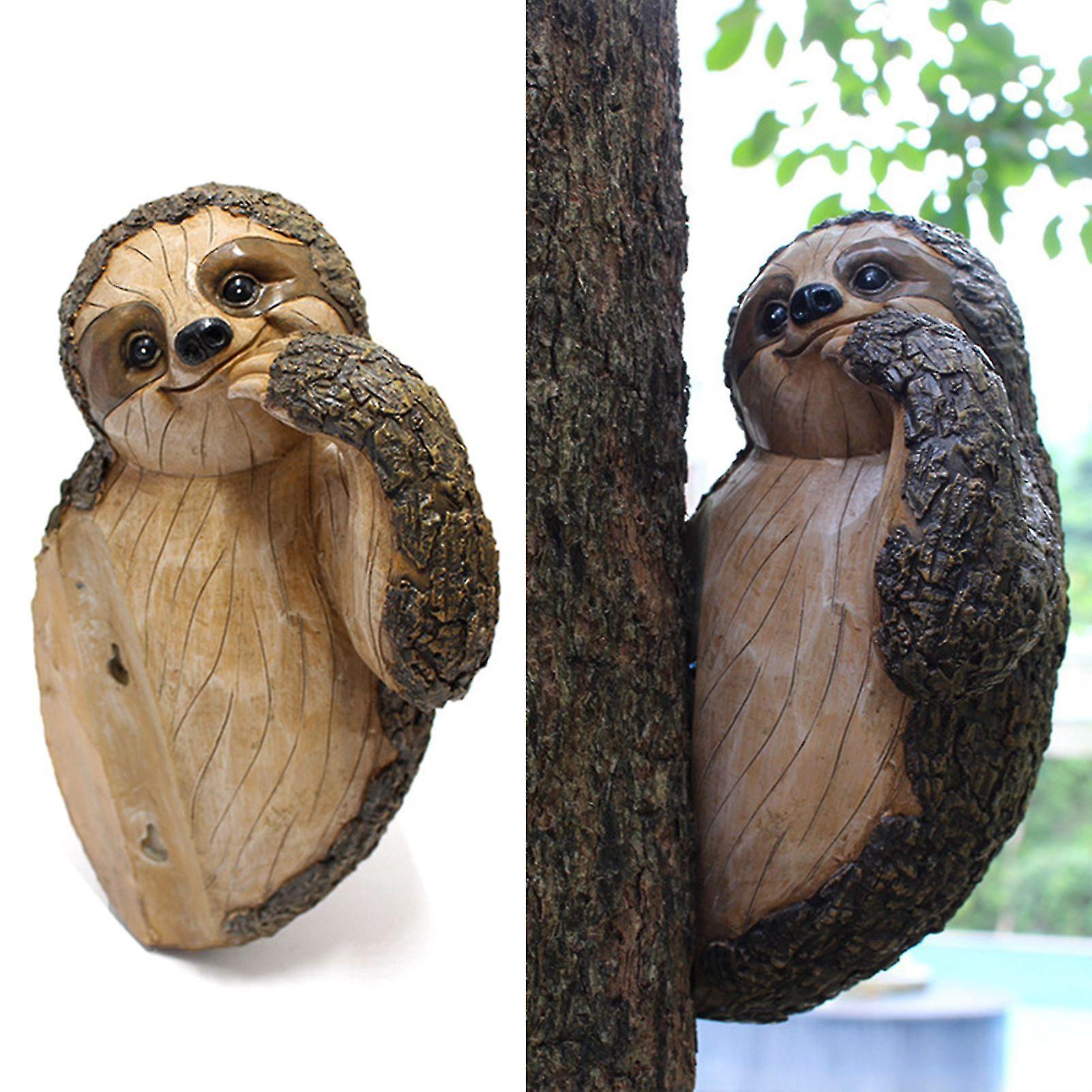 Garden Peeker Sloth Sculptures Lovely Innovative Simulation Resin Waterproof Lasting Tree Hugger Peeker Statue