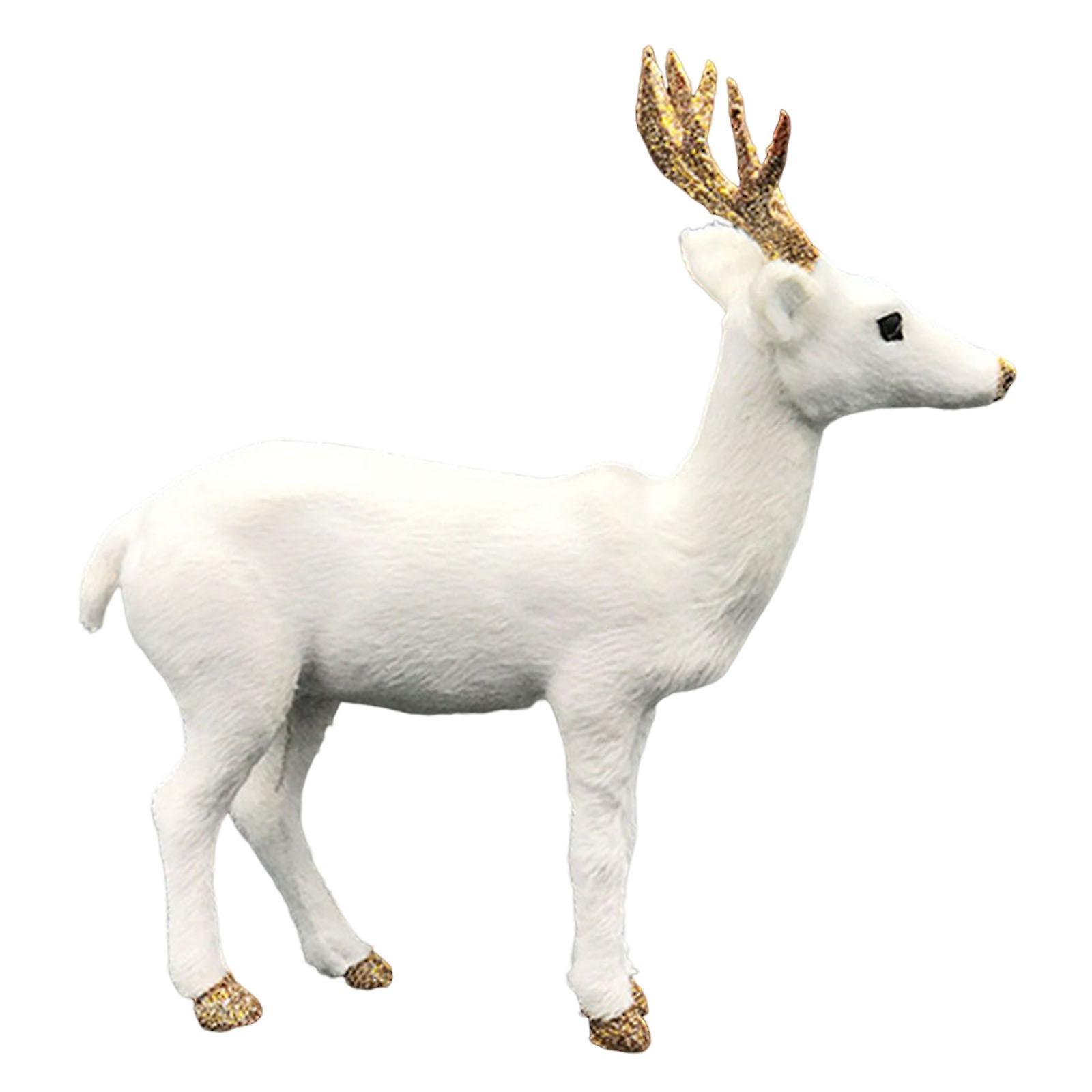 Simulation Deer Reindeer Elk Figurine Statues for Office Holiday Ornaments Style A