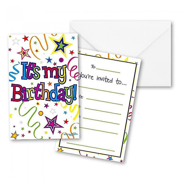 Oaktree It's My Birthday Ribbon Invitations (Pack of 8)