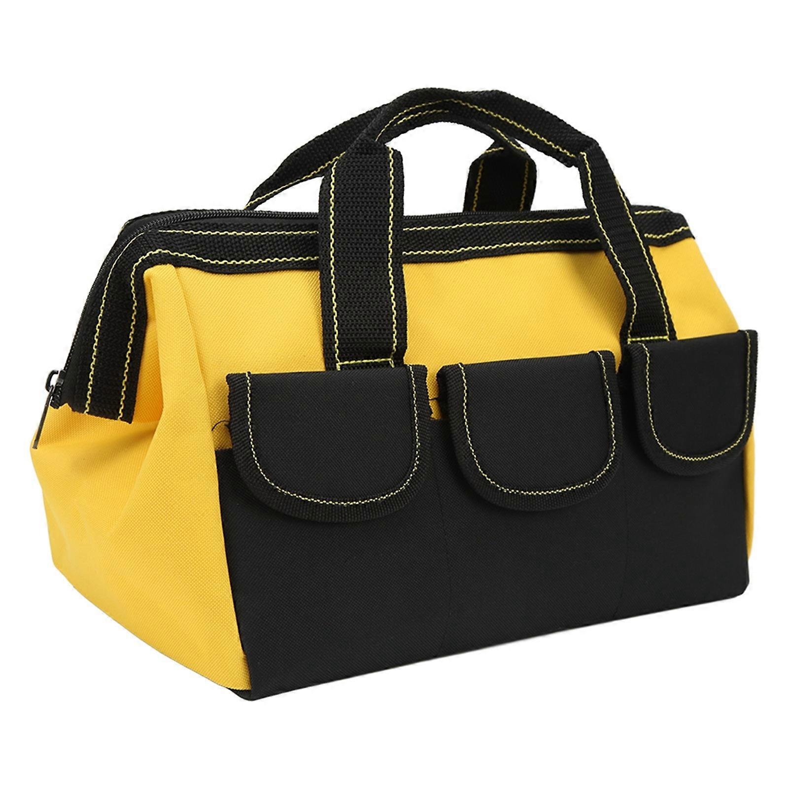 Sac de rangement pour outils 16 pouces, large ouverture, robuste, étanche, portable, jaune