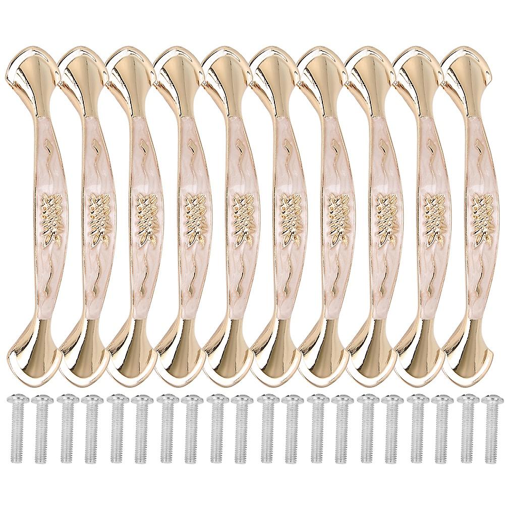 10 Sets Door Pull Handles Amber White Simple Style Office Drawer Cabinet Universal 96MM