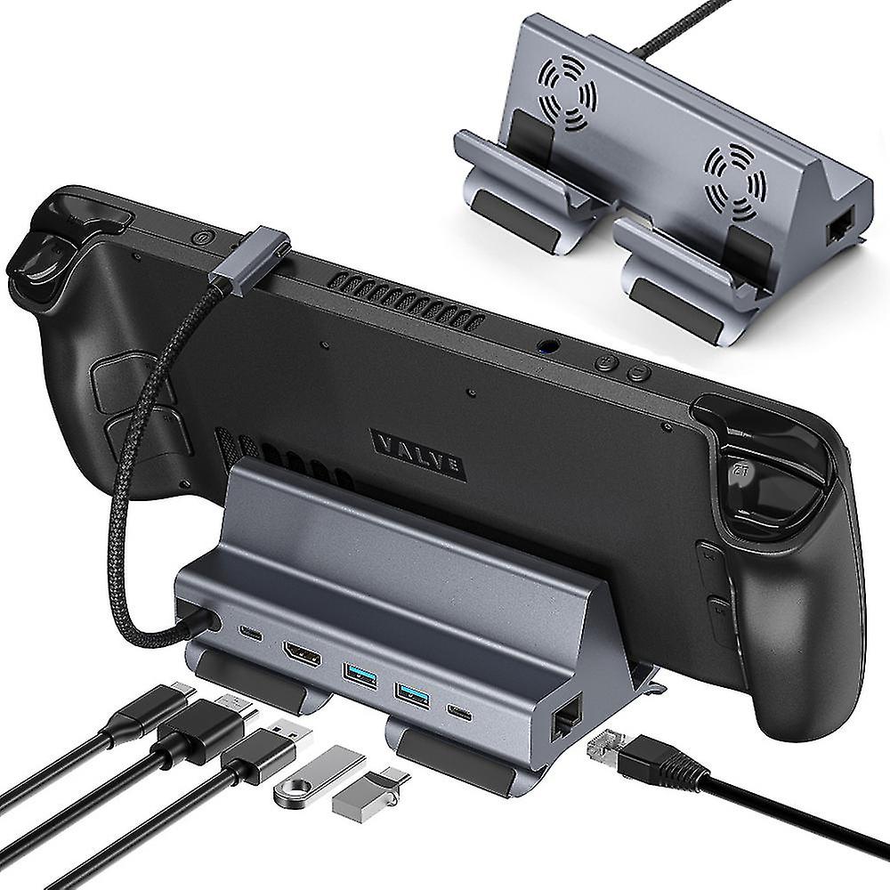 10 In 1 Station Dock With Cooling Fan Gigabit Ethernet For Steam Deck