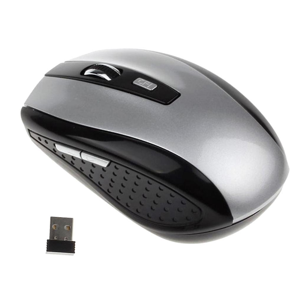 2.4G Wireless Mouse Mini Cordless Optical Mice 6Button 1800DPI for PC Silver