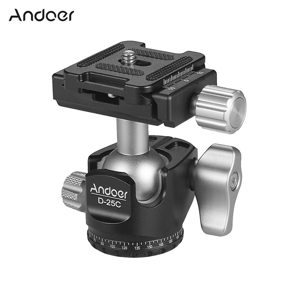 Andoer D-25C CNC Machining Aluminum Alloy Double Notch Ball Head Mini Ballhead Low Center of Gravity