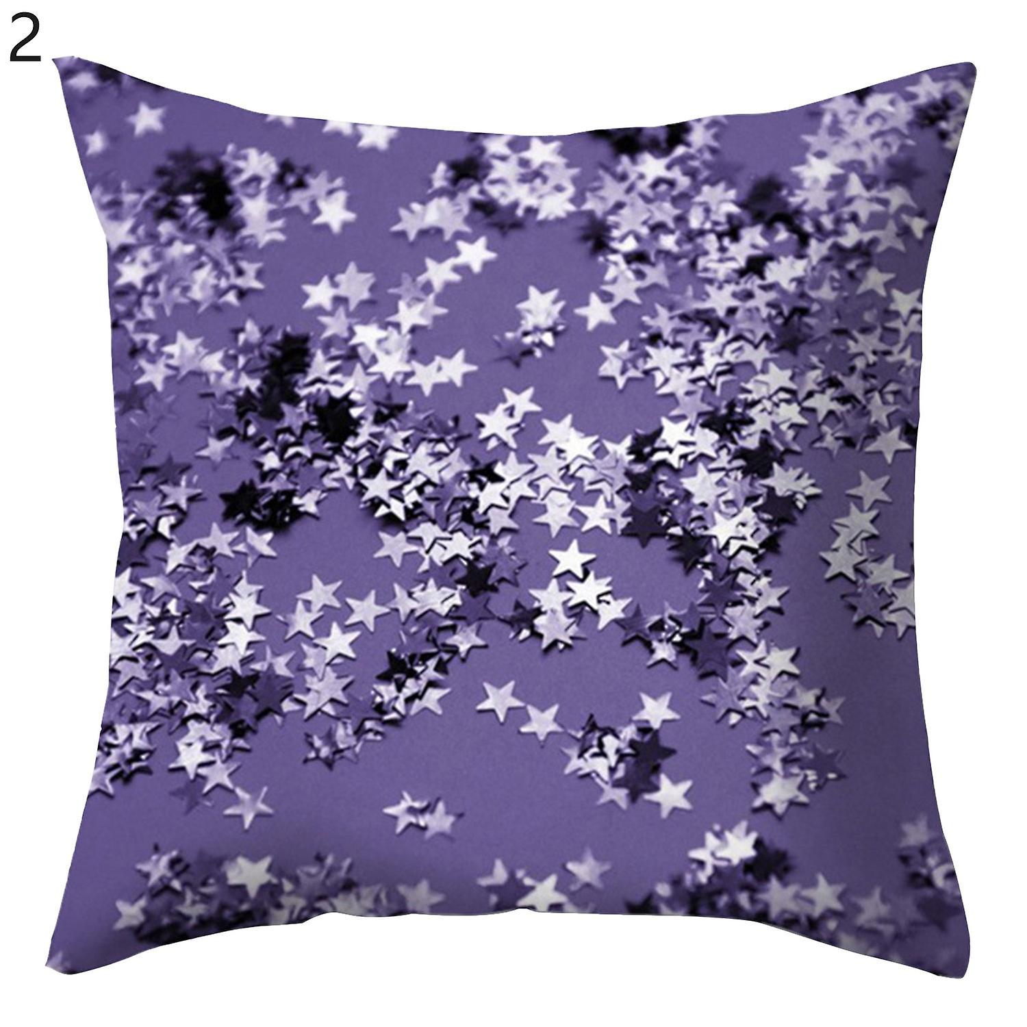 Roadoor Cushion Cover Soft Texture Invisible Zipper Polyester Heart Shaped Printed Pillowcase Furnit