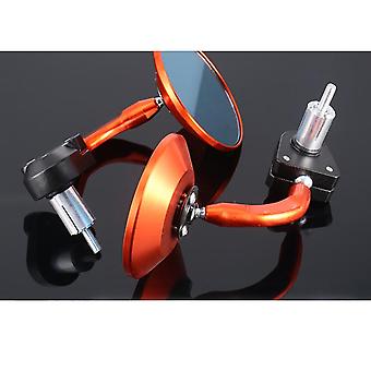 SBMLV-CNC Handlebar Rearview Mirror Handlebar Mirror -CNC Retro Rearview Mirror Orange (one pair)