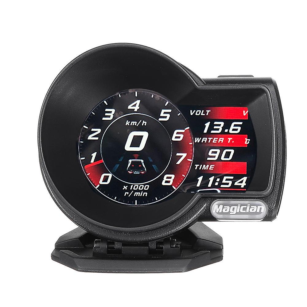 Car Hud Obd Liquid Crystal Display: Multi-functional Head-up Display For Speed, Water Temp, And Turbine Pressure