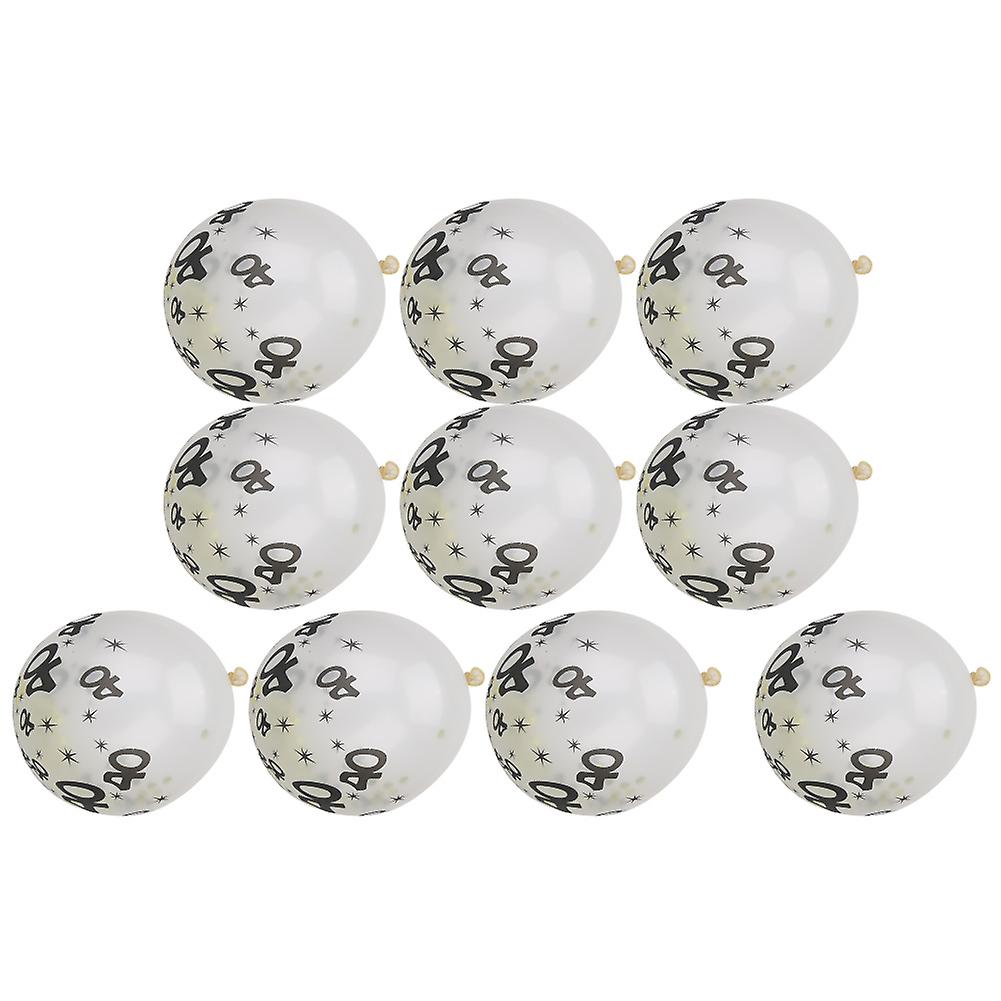 10Pcs Transparent Latex Balloons 12in with Number 40 Silver Sequin