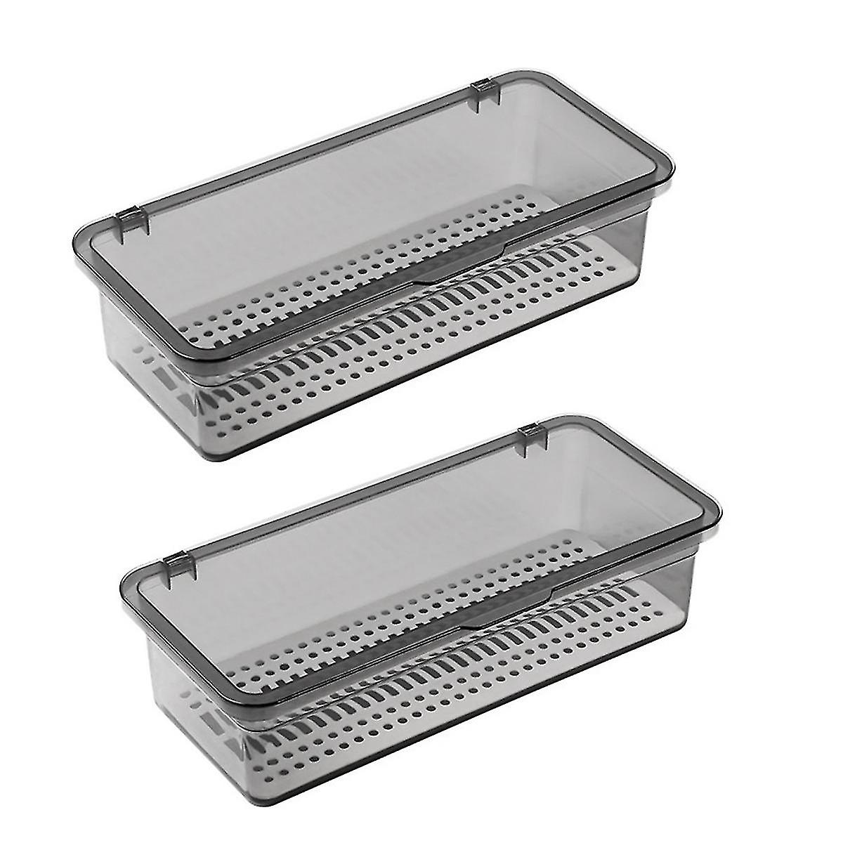 Flatware Tray with Lid,Utensil Storage with Lid Plastic Cutlery Tray,Cutlery Drawer Organizer Utensil Storage ContainerB-YKY416