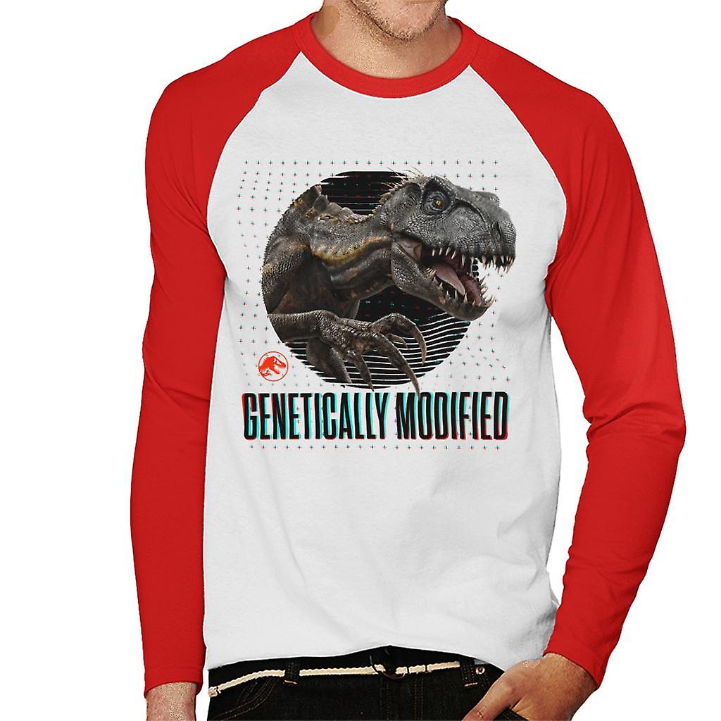 Jurassic Park Genetically Modified Men's Baseball Long Sleeved T-Shirt