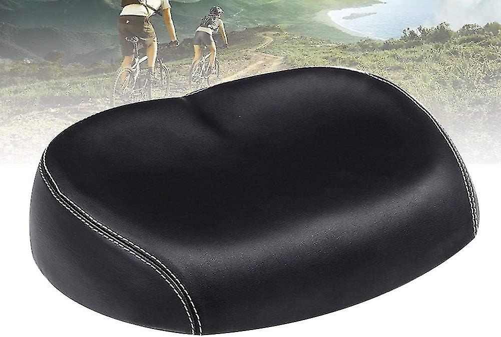 Noseless Comfortable Wide Bike Saddle with Memory Foam Padded Cushion for Most Bikes