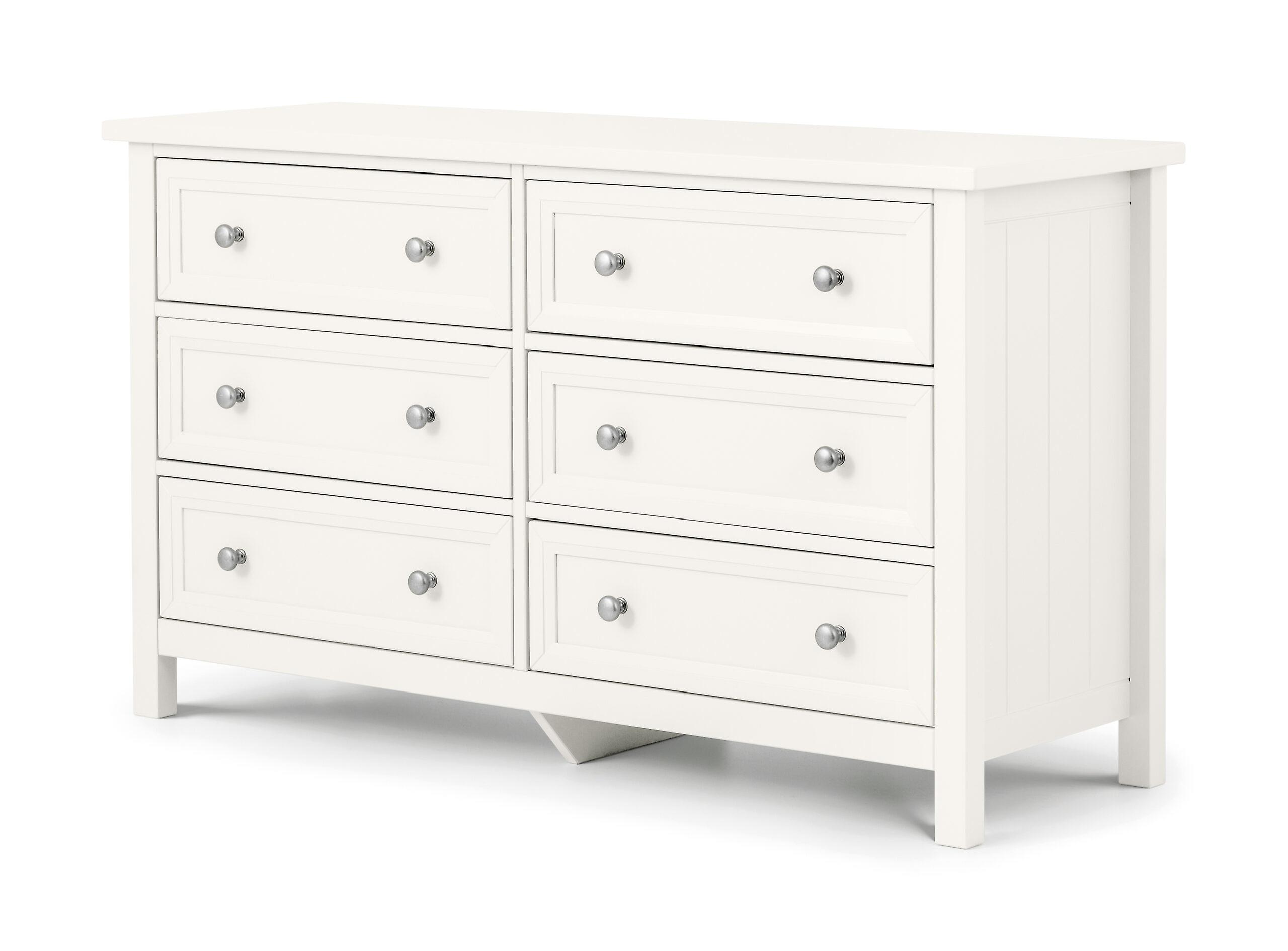 Marine 6 Drawer Wide Chest - Surf White