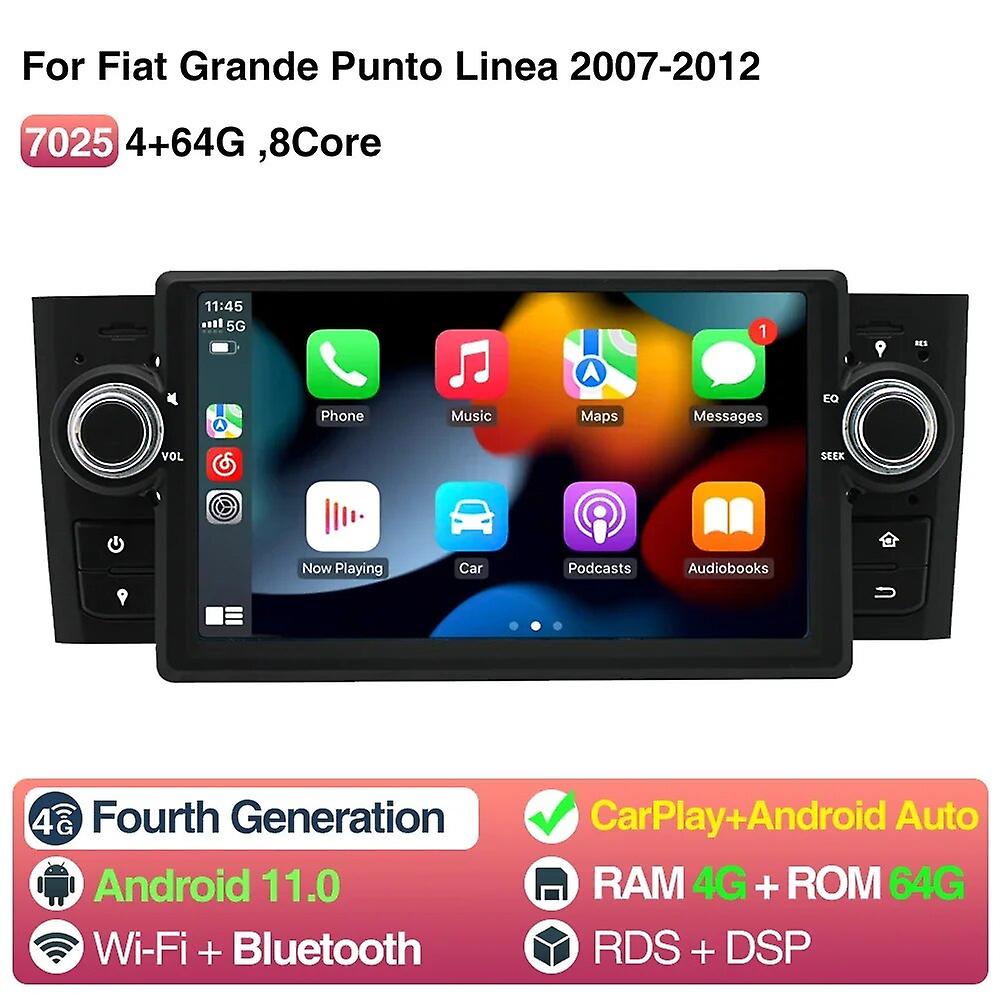 7inch Android 13 Car Radio Stereo For Fiat Grande Punto Linea 2007- 2012 Multimedia Player Carplay Android Auto Gps Head Unit