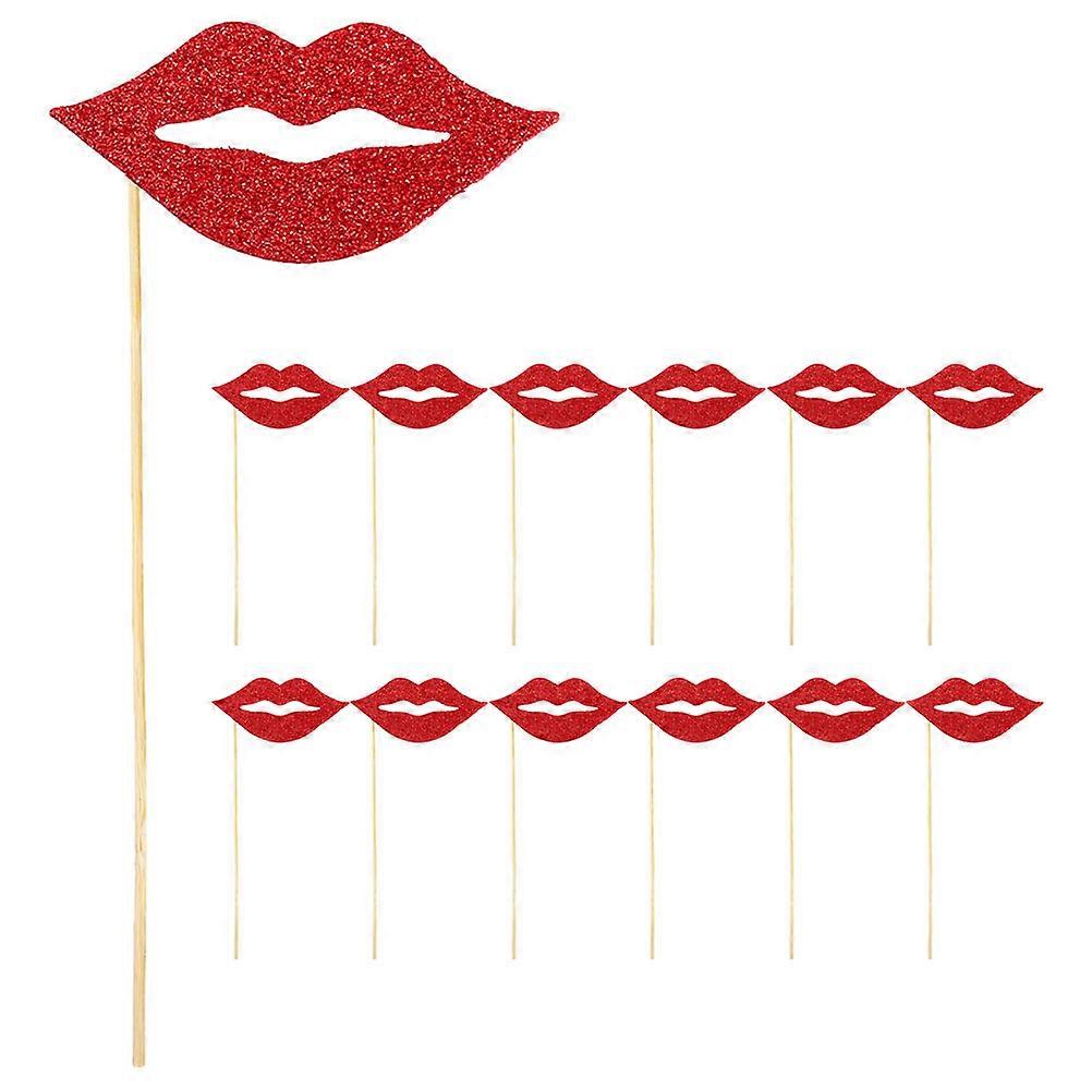 20pcs Unique Lips Booth Props Creative Handheld Photo Prop Lips Paper Party Props