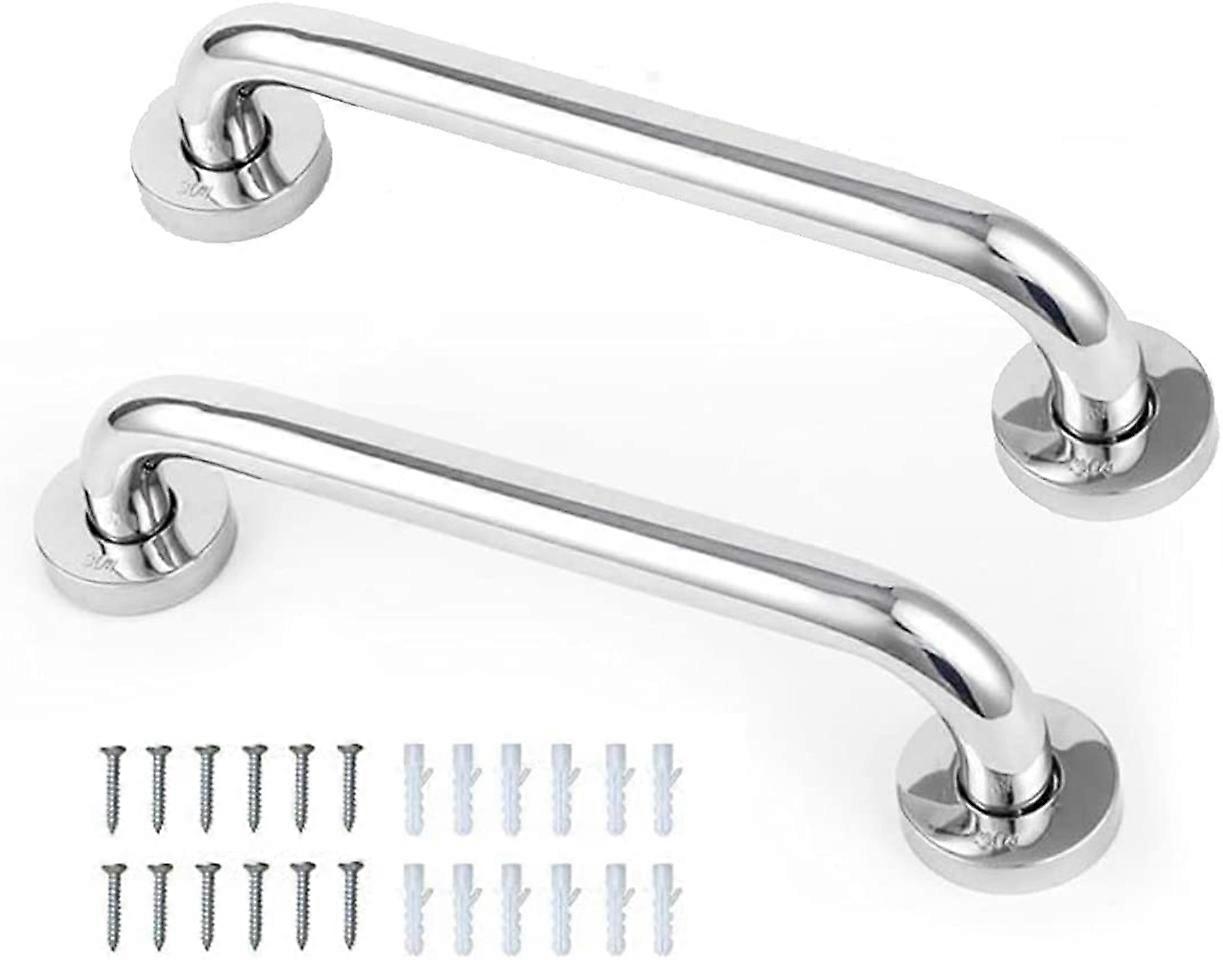 2 non-slip handles, stainless steel, for bathroom, bathtub, shower, suitable for the elderly and children, 30 cm