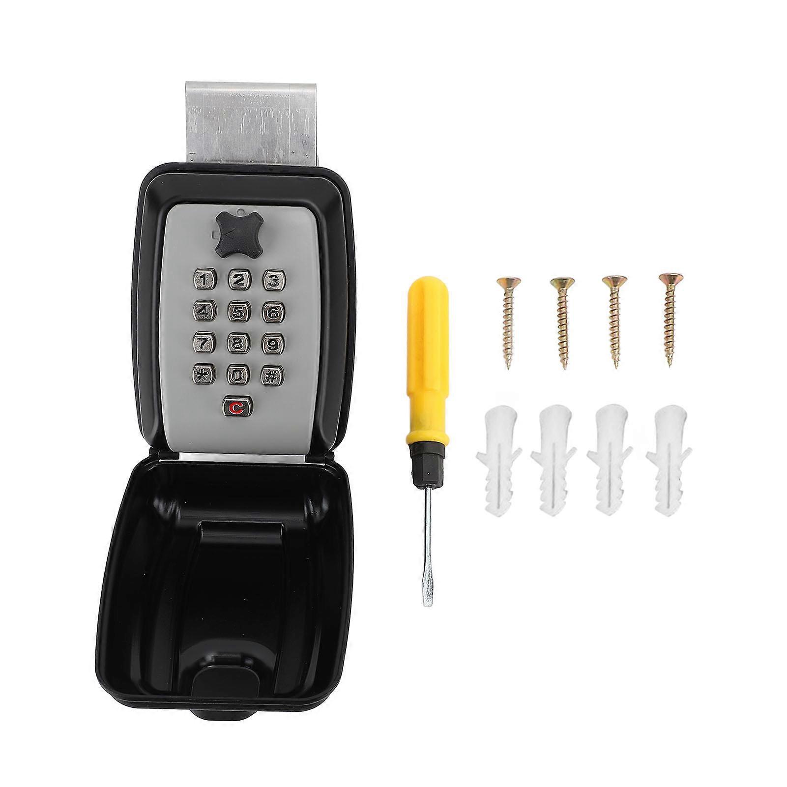 Punch Button Key Lock Box Waterproof 12 Digit Combination Car Window Key Storage Lock Box for Turo E2U811