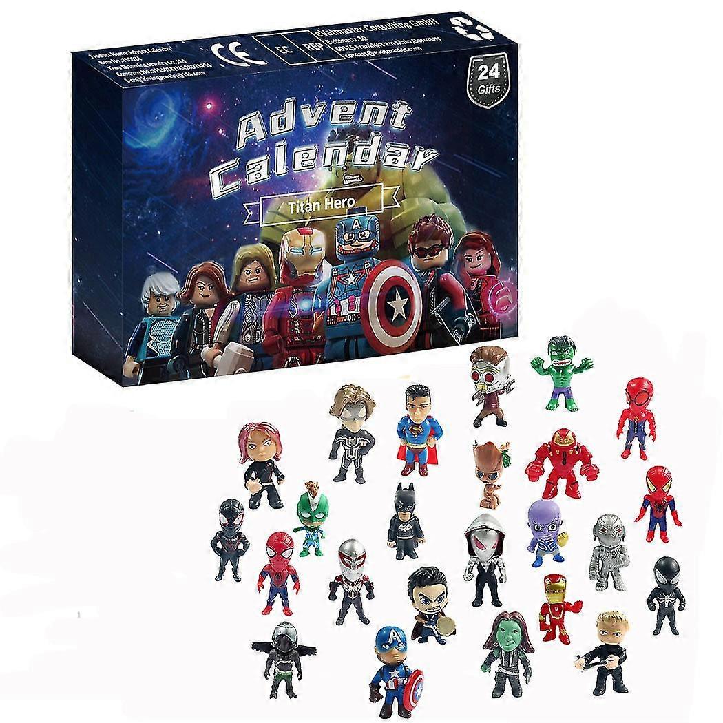 2022 Christmas Advent Calendar -avengers Hero 3d Doll Toys Advent Calendar 24pcs