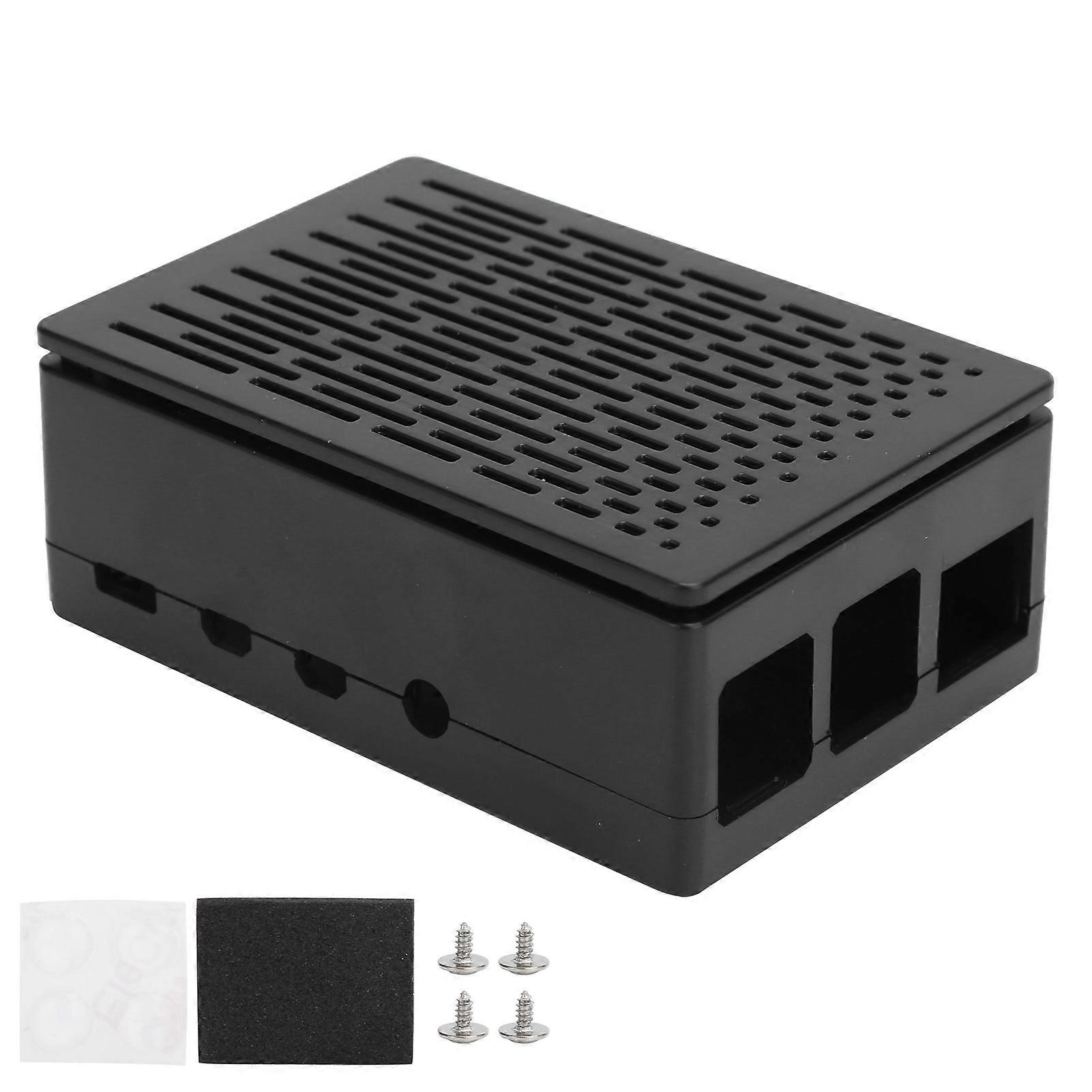 Protective Case for Raspberry Pi 4B ABS Shell Reserved All Port for HDMI USB A/VBlack