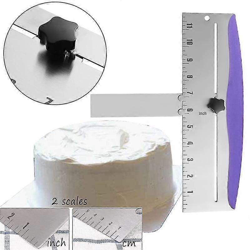 cake scraper metal edge adjustable baking crisp corners cakes