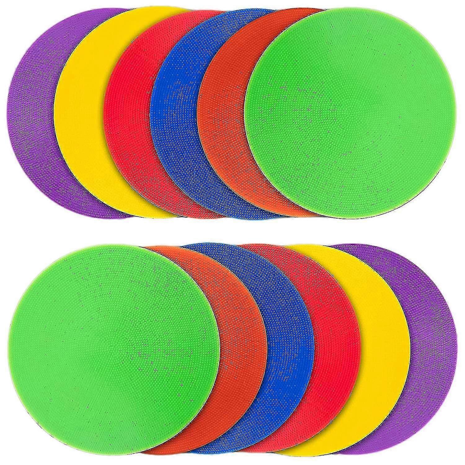 12pcs Colored Spot Marker Non-slip Agility Markers Flat Cones Dots For Football Basketball Training (haoyi