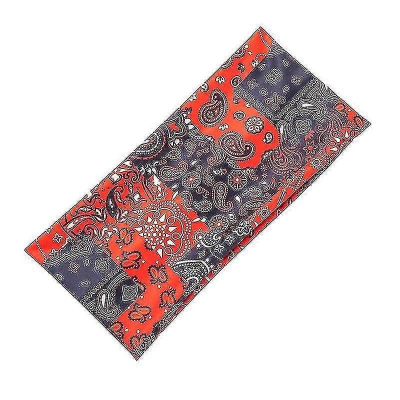 Headband Women Printed Boho Elastic Orange Headband