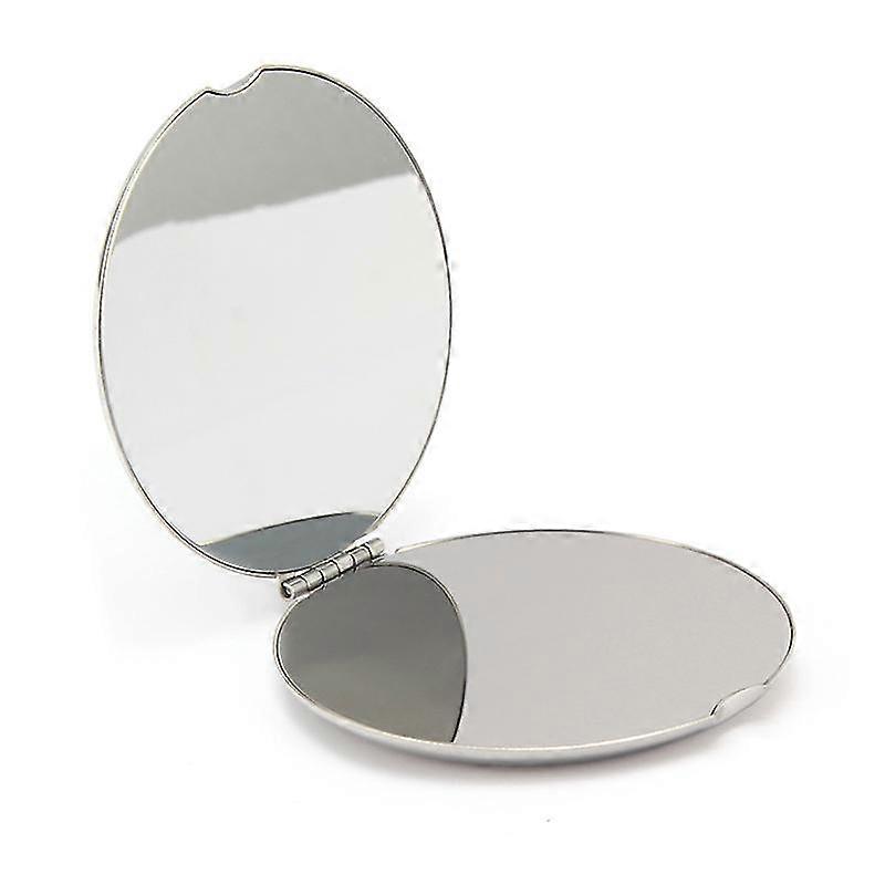 Makeup Mirror Dual Sided Portable Foldable 6.5x6.5cm (silver)