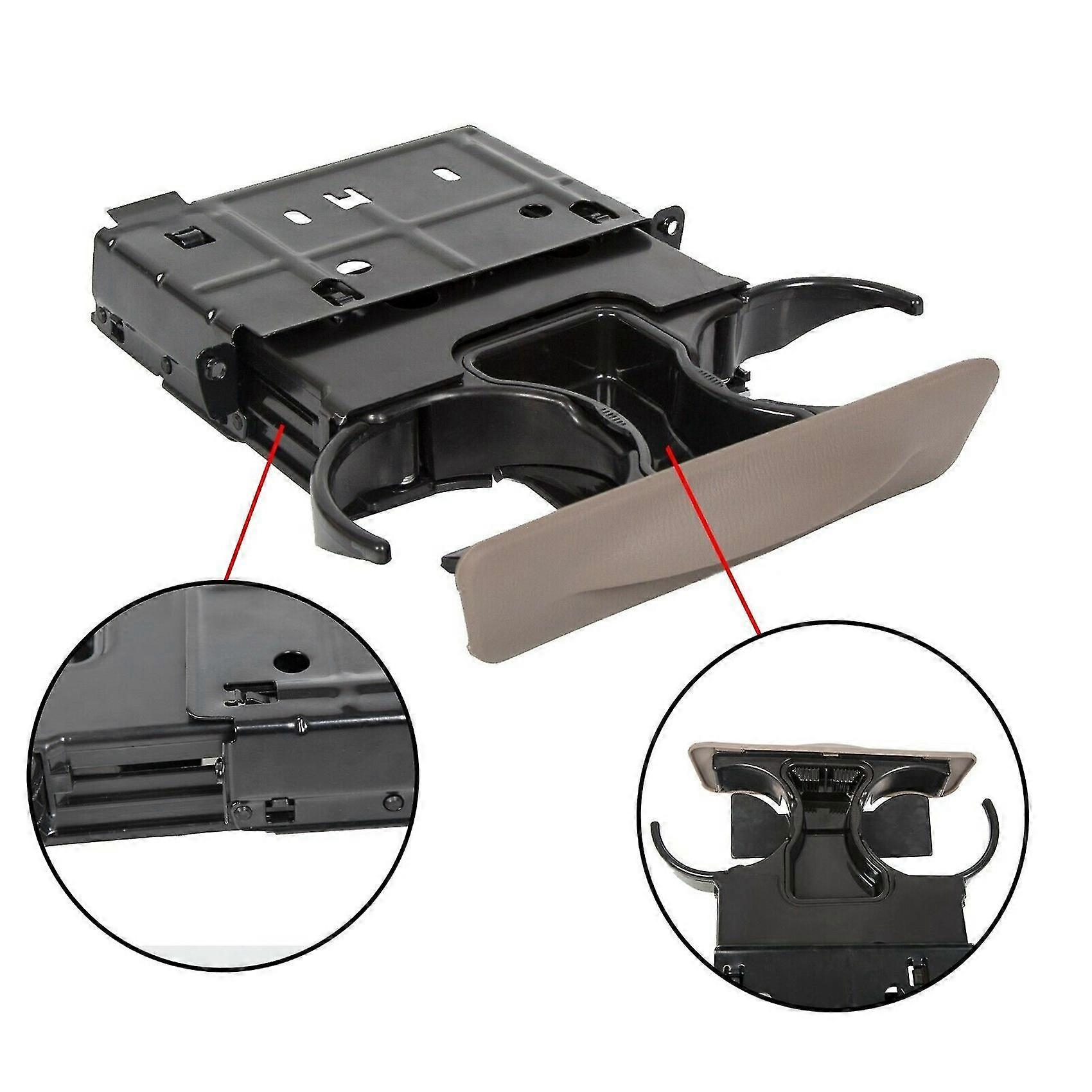 Parchment Tan Dash Cup Holder For 1999-2004 Ford Super Duty F250 F350 F450 F550 – Gray Plastic Insert