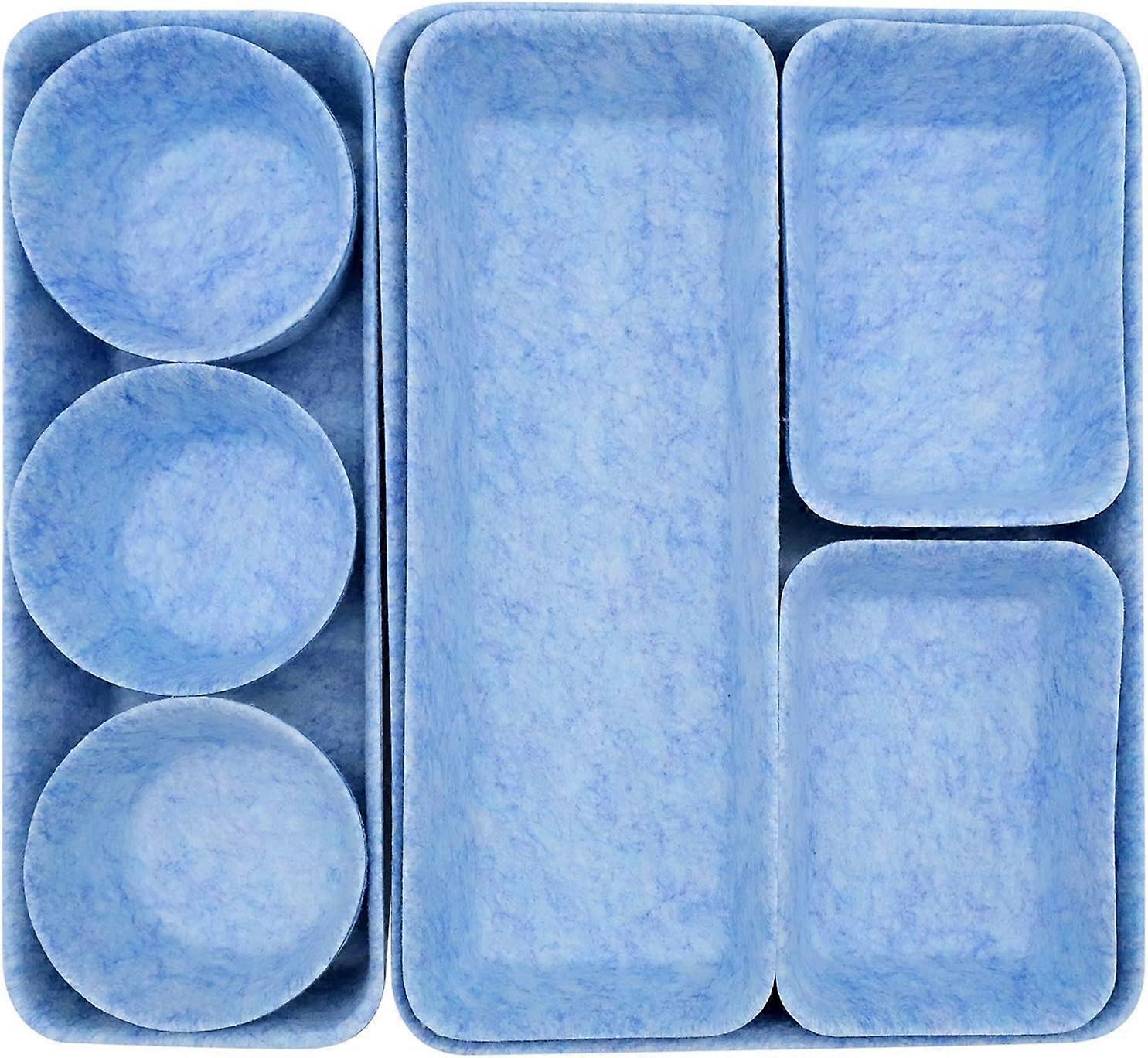 Stackable Thick Felt Drawer Organizer Drawer Organizer, Office Storage Organizer (Blue)