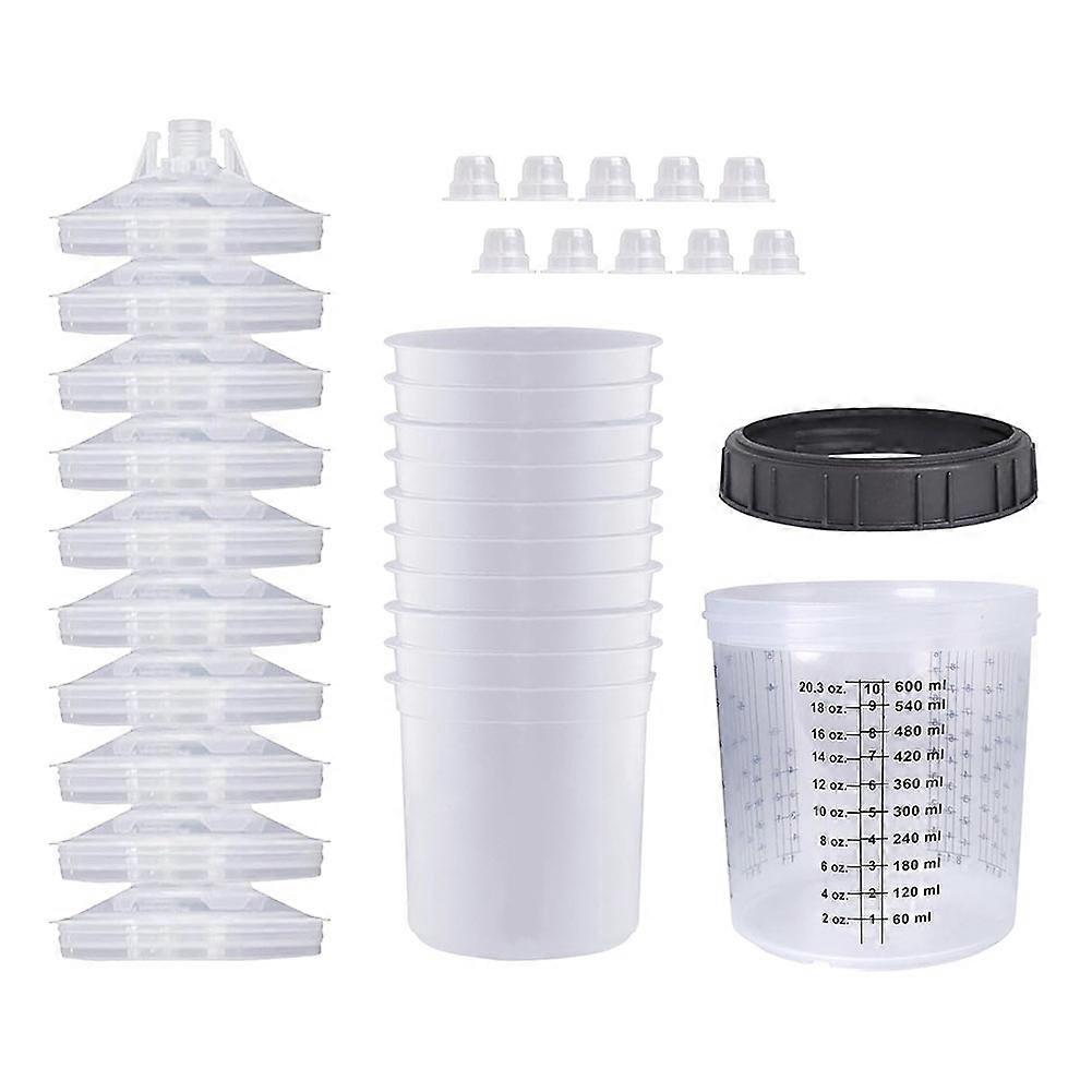 1set Sprayer Paint Tank Spraying Mixing Cup 600ml Disposable Measuring Cup Type H/O Quick Cup