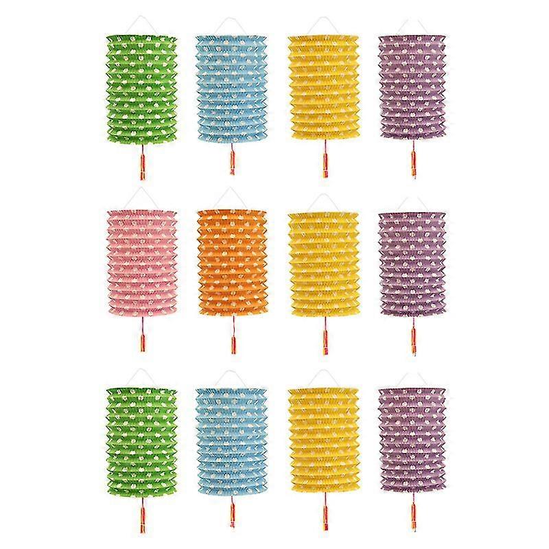 12pcs Lanterns Paper Lanterns Foldable Paper Lanterns Decoration Supplies