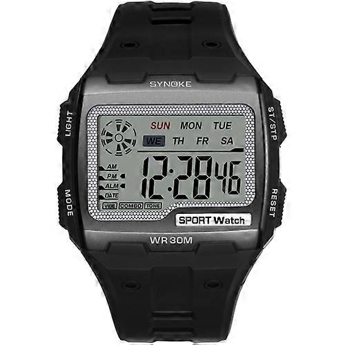 SYNOKE 9021 Square Sarge Screen Display Luminous Multifunctional Outdoor Men Sports Watch Digital Watch