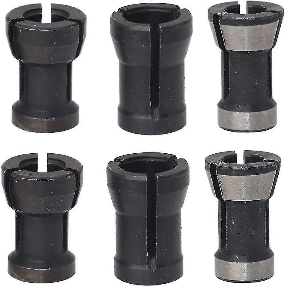 6pcs Hss Chuck Head Collet Router Head Adapter Converter (6/6.35/8mm)
