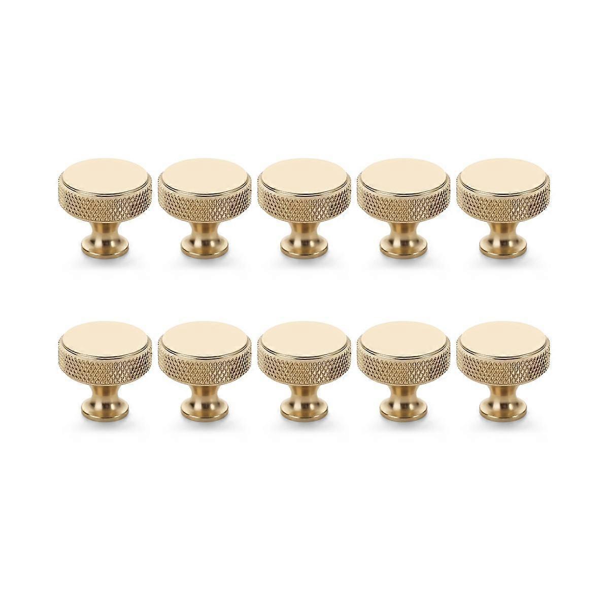10 Pack Champagne Bronze Knurled Cabinet Knobs Round Kitchen Cabinet Pulls for Drawer Dresser, Cupb