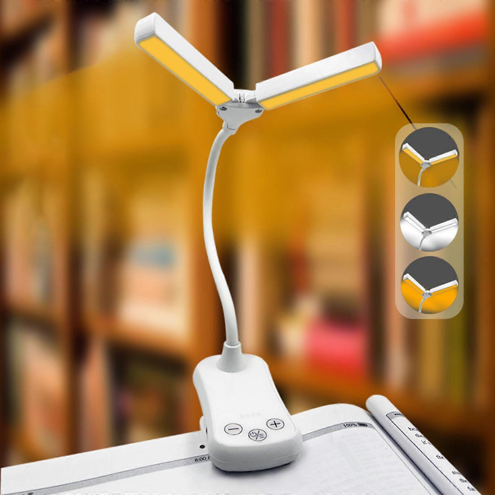 Double Headed Charging Small Book Light With Three Key Control Light Eye Protection Clip Book Light