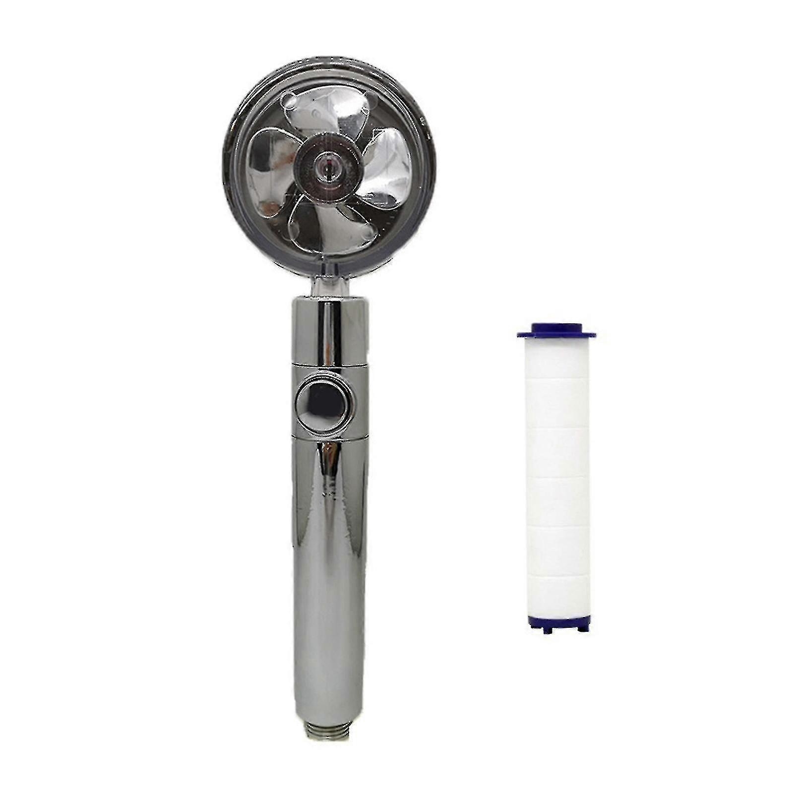 Turbocharged Handheld Shower Head,propeller Driven Shower Heads,high Pressure Water Saving,with Pause Button
