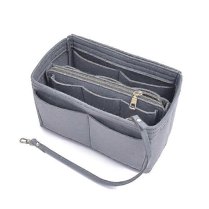 pung arrangør indsæt filttaske med lynlås håndtaske tote shaper multi lommer store opbevaringsposer -suzuka