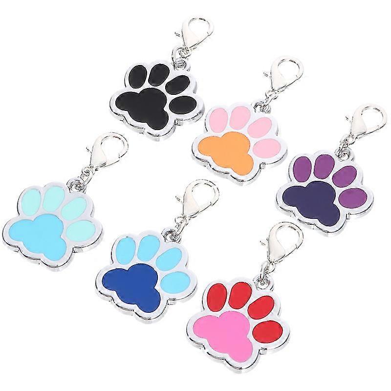 6pcs Zinc Alloy Cat Dog Id Tag Engraving Tag Pet Charm Cat Collar Accessory