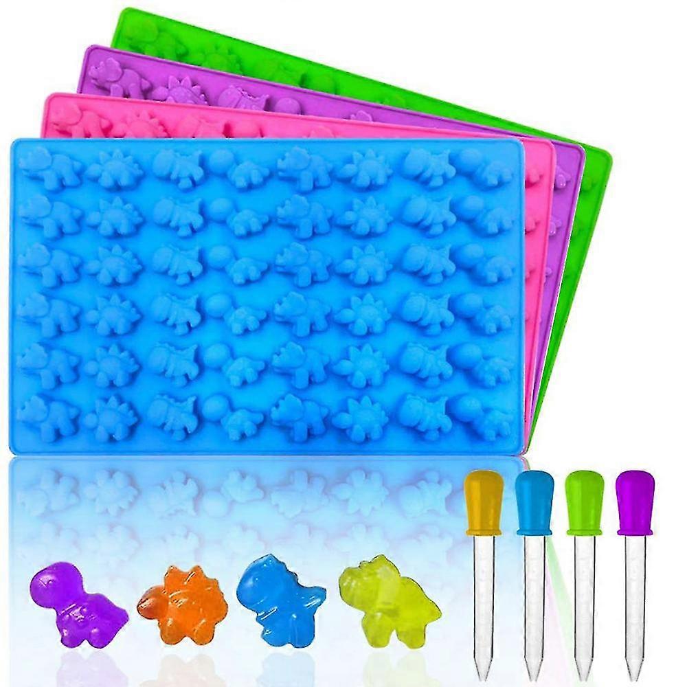 Mini 48 Silicone Chocolate Mold With Cute Little Dinosaur Ice Cube,4 pcs