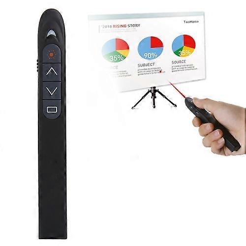 XM930 2.4GHz Wireless Laser PowerPoint Page Turning Pen Multimedia Wireless Presentation Projection Pen with USB Receiver, Support Low Battery Remind,