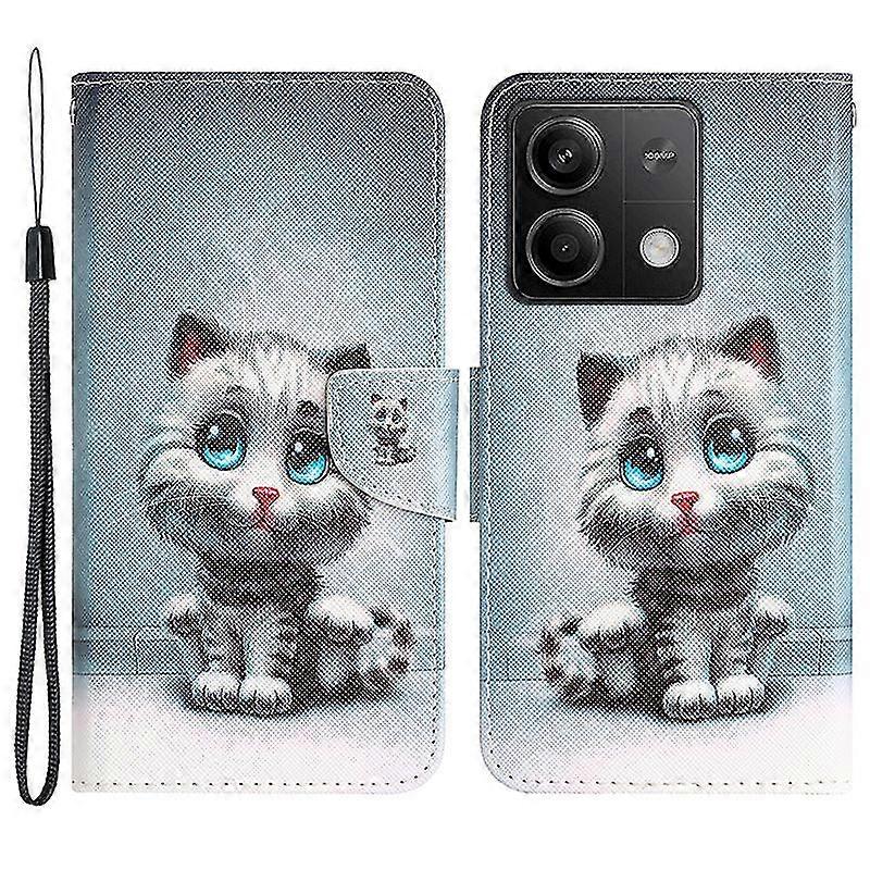For Xiaomi Redmi Note 13 5G Case PU Leather Magnetic Clasp Pattern Printing Phone Cover