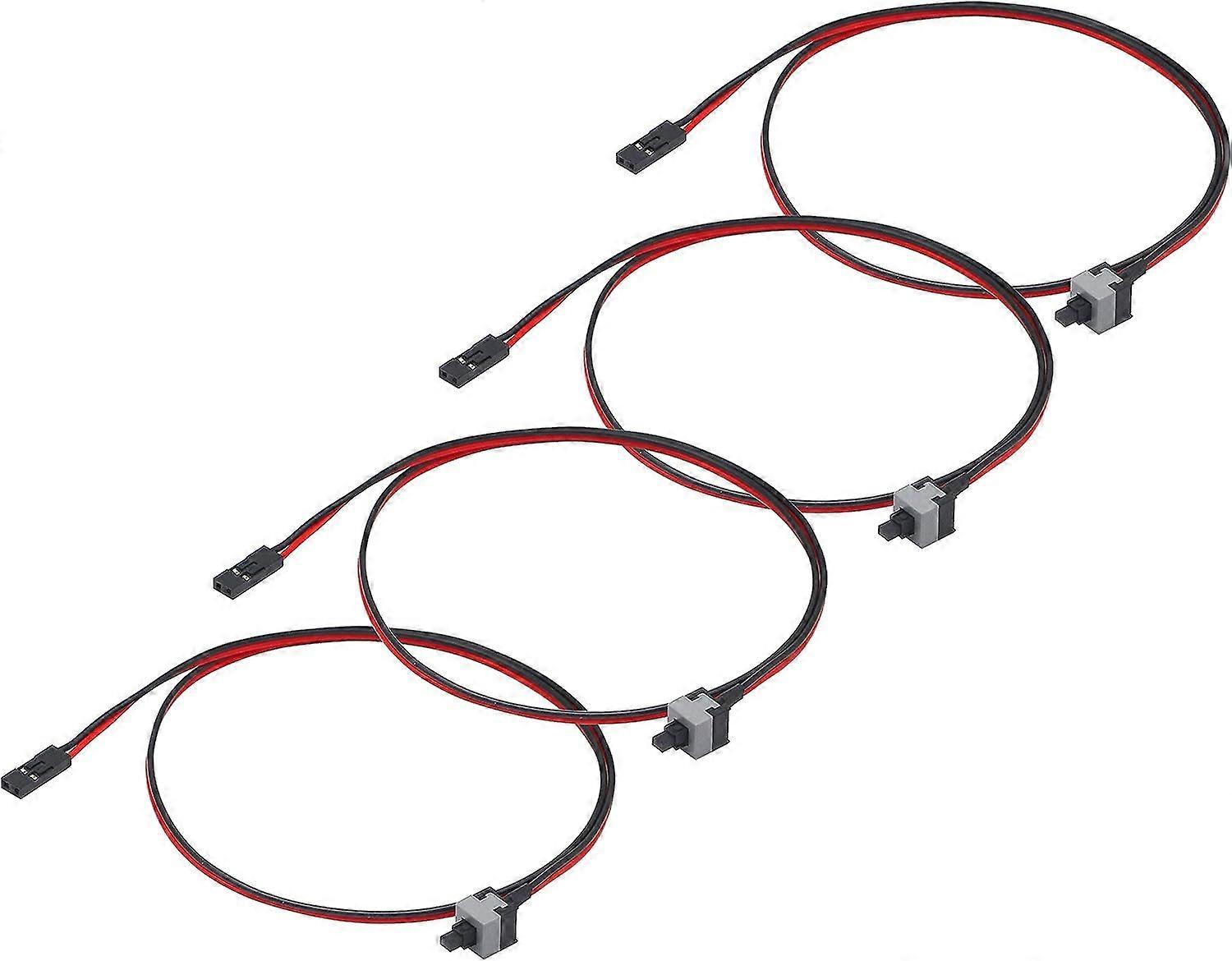 2-Pin PC Host Switch Cable Computer Reboot Power Wire 50cm ATX Computer Chassis Power Button Reset Button Motherboard Jumper Switch (Pack of 4)